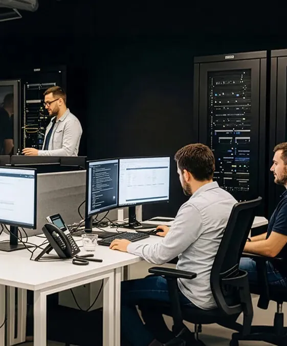 Security team working together